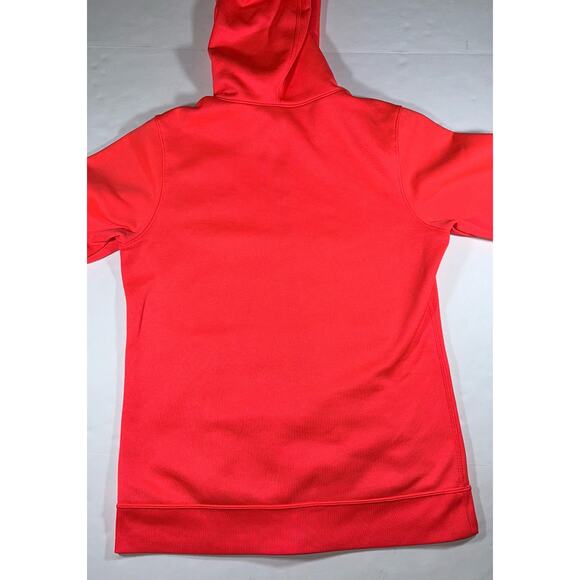 UNDER ARMOUR Neon Orange Hooded Jacket Sz Medium Zip-Front Fleece Inner Pockets - Picture 5 of 6